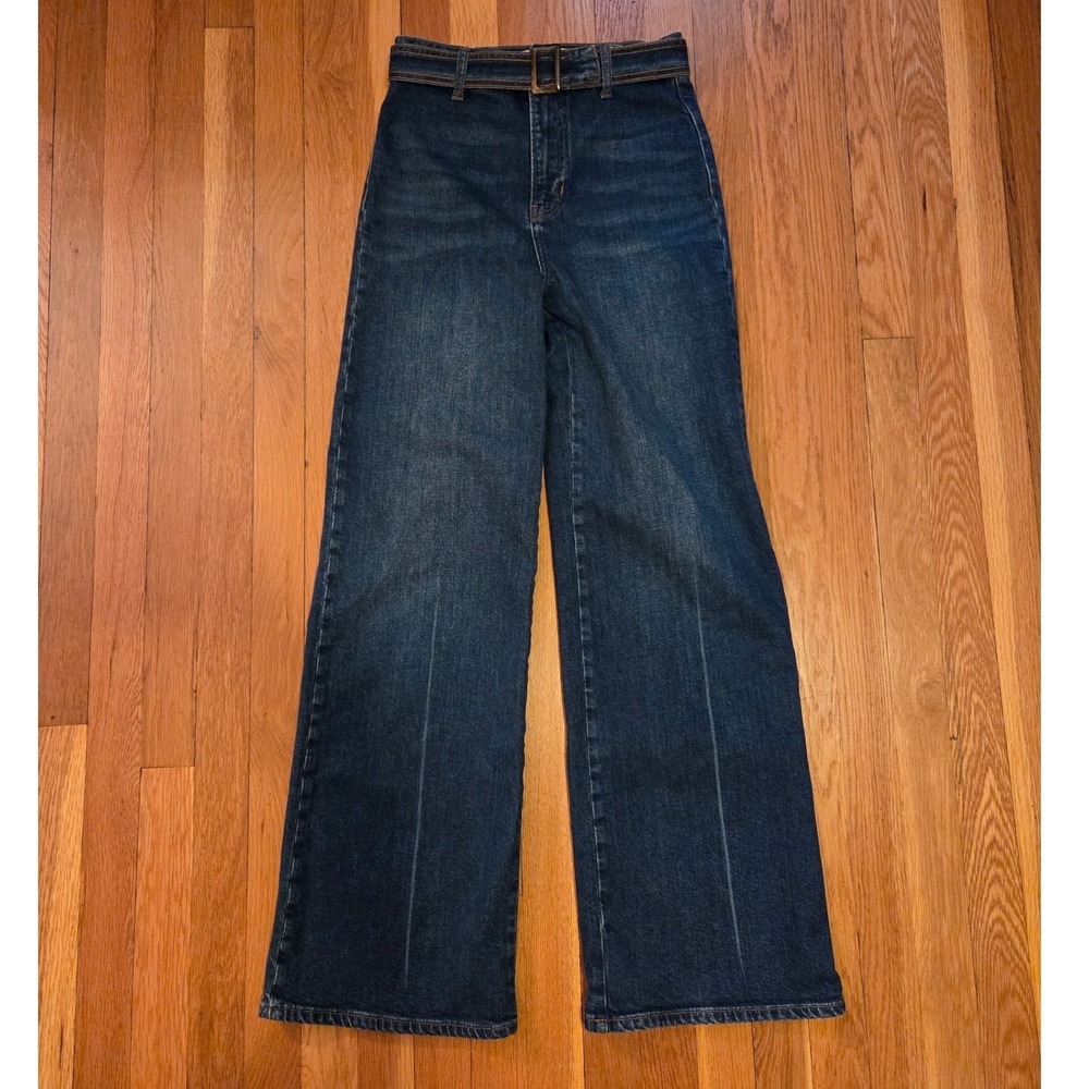 Reformation "Amelie" Jeans High Rise Wide Leg Belted Cotton Salinas Wash Sz 28 - Picture 4 of 14